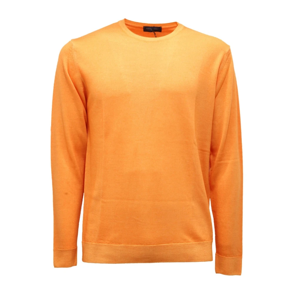 Daniele Fiesoli Men's Orange Wool Sweater Made In Italy