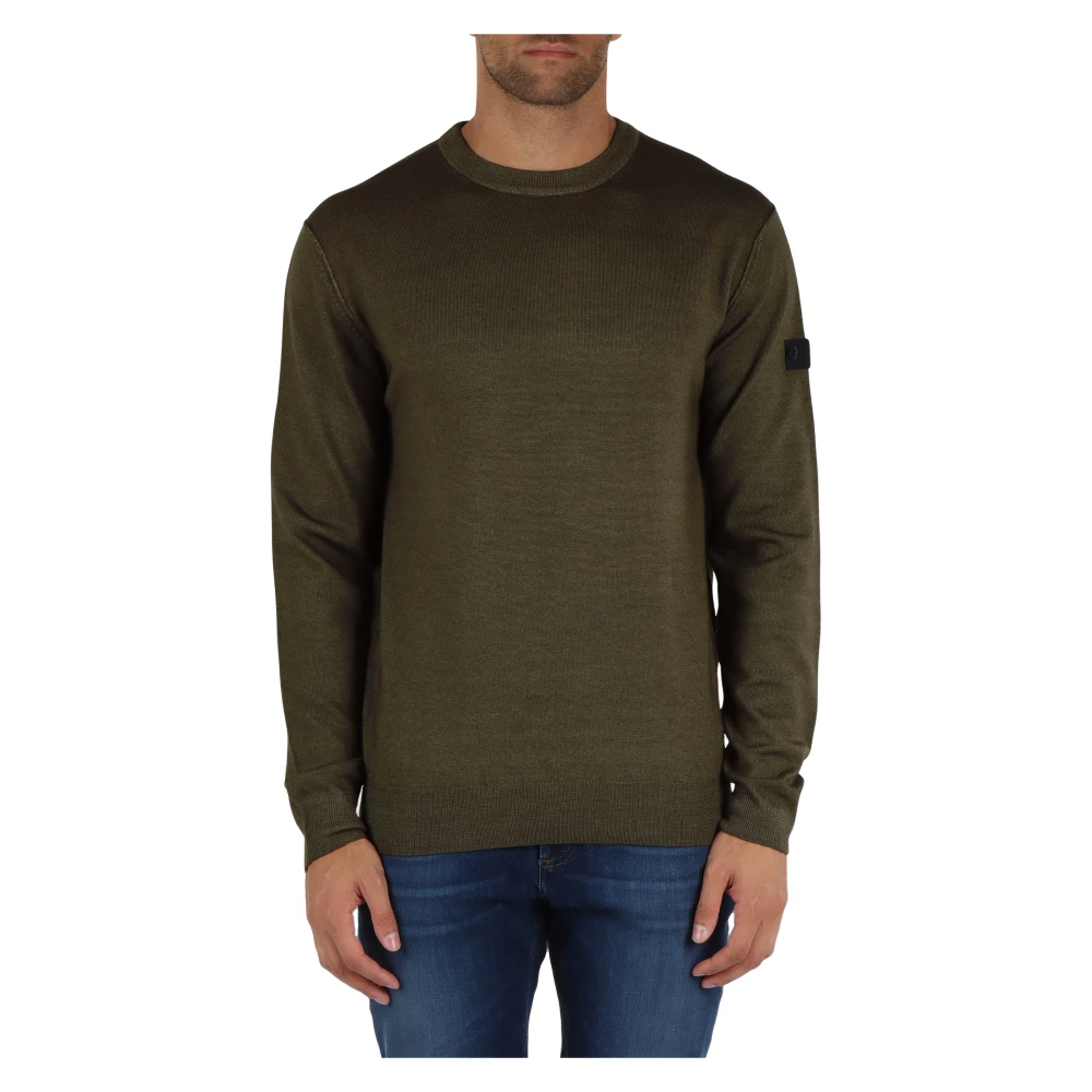 Peuterey Wollen Crew Neck Sweater ACD 02 Green Heren