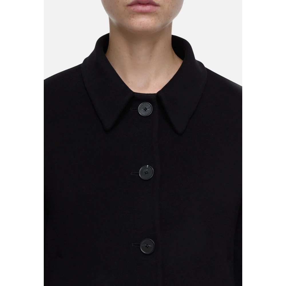 closed Geknipte Boxy Overhemdkraag Jas Black Dames