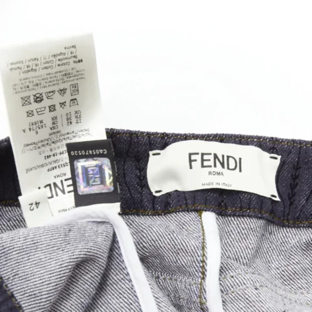 Fendi Vintage Pre-owned Cotton bottoms Blue Dames