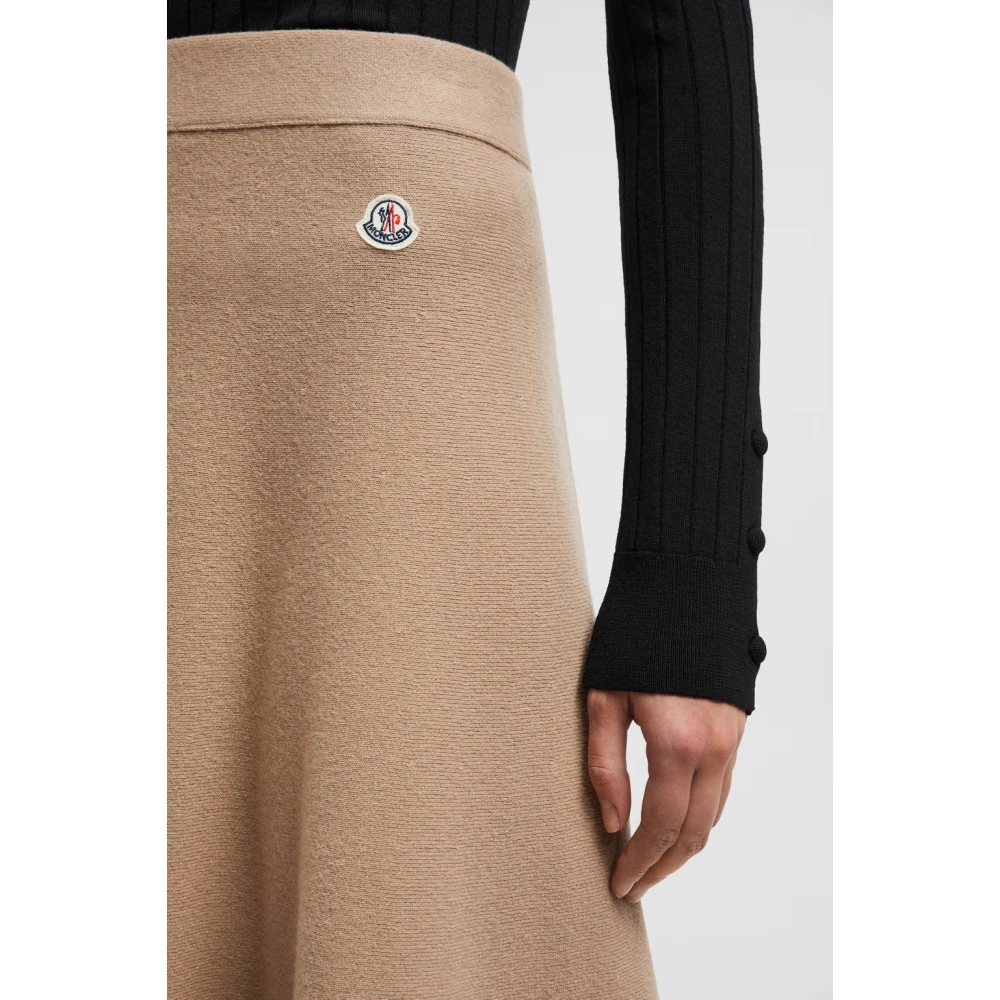 Moncler Midi A-lijn Rok Beige Dames