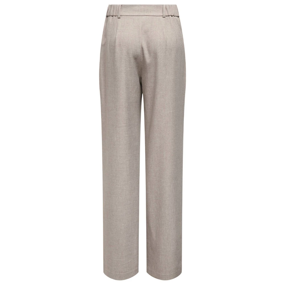 Only Hoge Taille Straight Leg Melange Broek Brown Dames