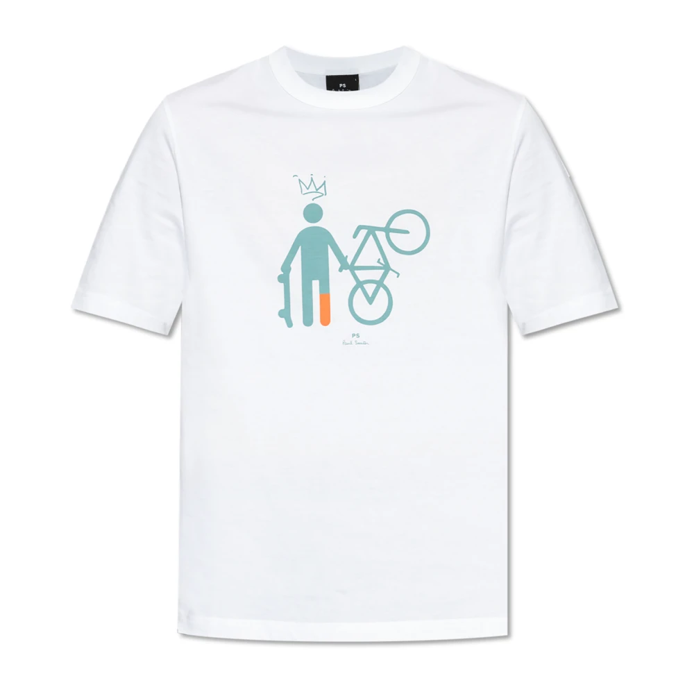 PS By Paul Smith T-shirt med tryck White, Herr