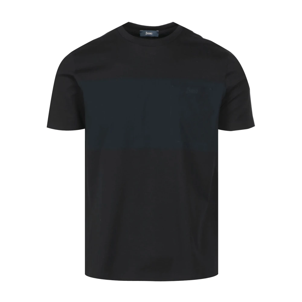 Herno Mannelijk Zwart Tops Heren, S, Katoen, T-Shirts En Polo's