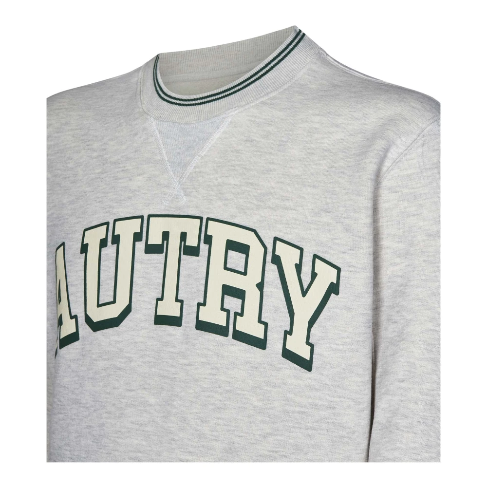 Autry Grijze Gestreepte Trui met Logoprint Gray Heren