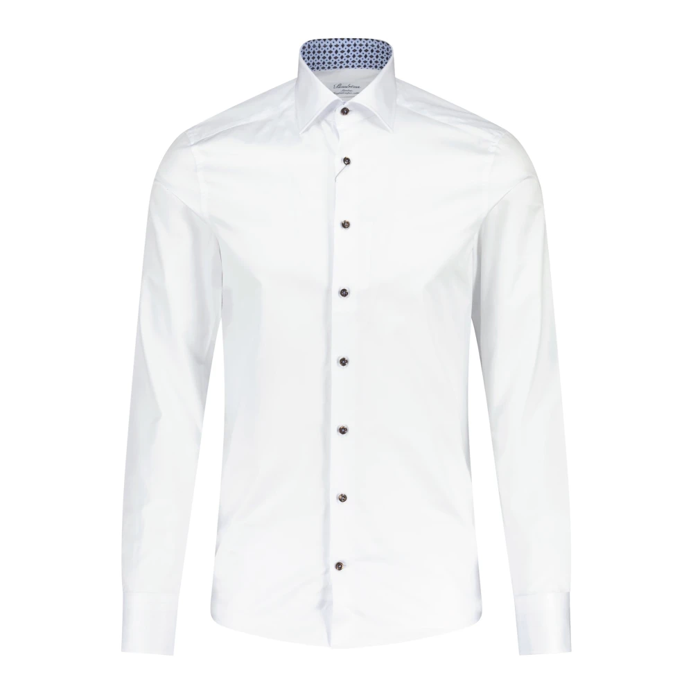 Stenströms Slim-Fit Overhemd van Dubbel Katoen White Heren