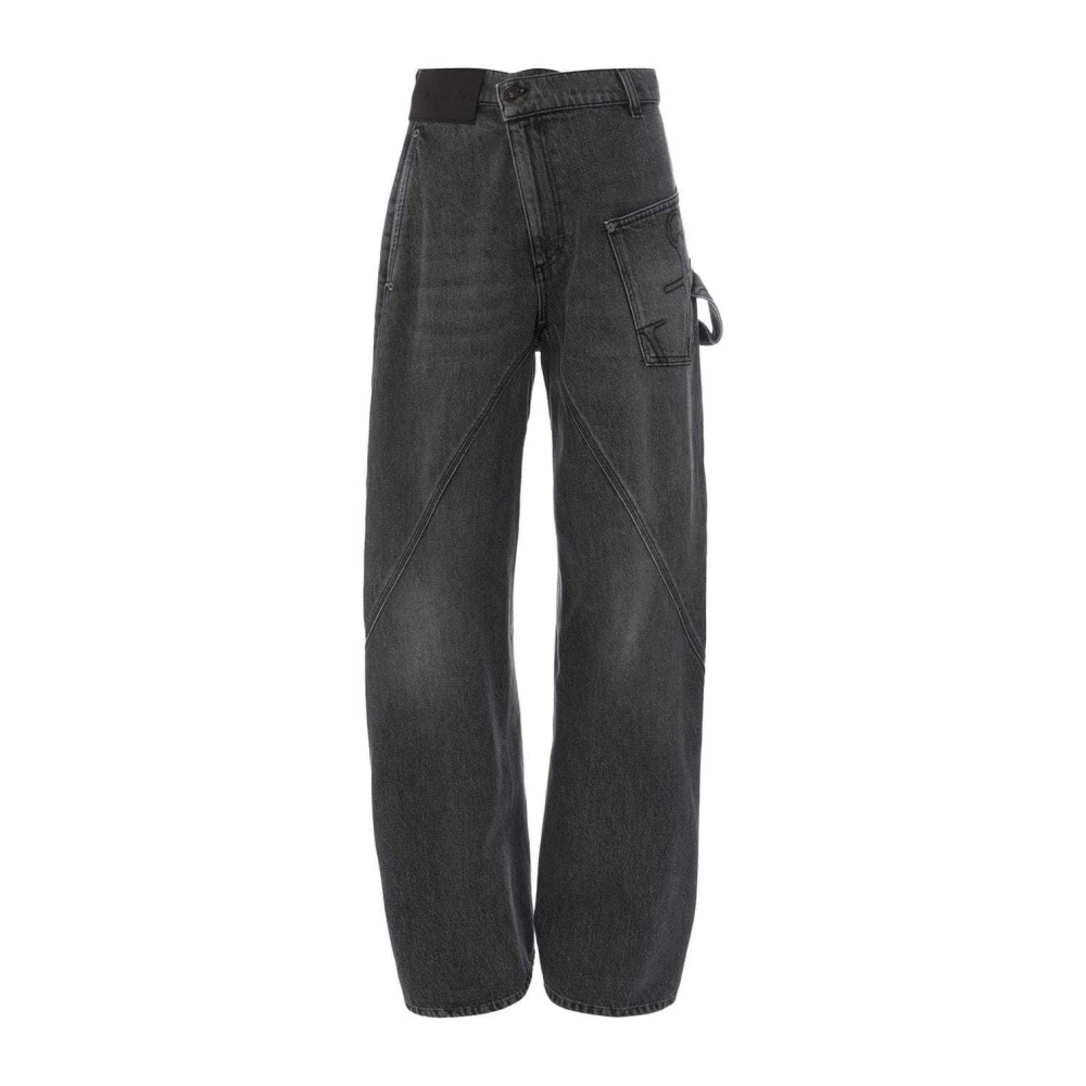 JW Anderson Grijze Denim Twisted Workwear Jeans Gray Dames
