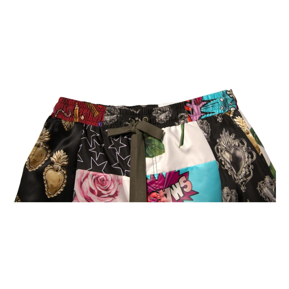 Dolce & Gabbana Patchwork Cargo Bermuda Shorts met Trekkoord Multicolor Heren