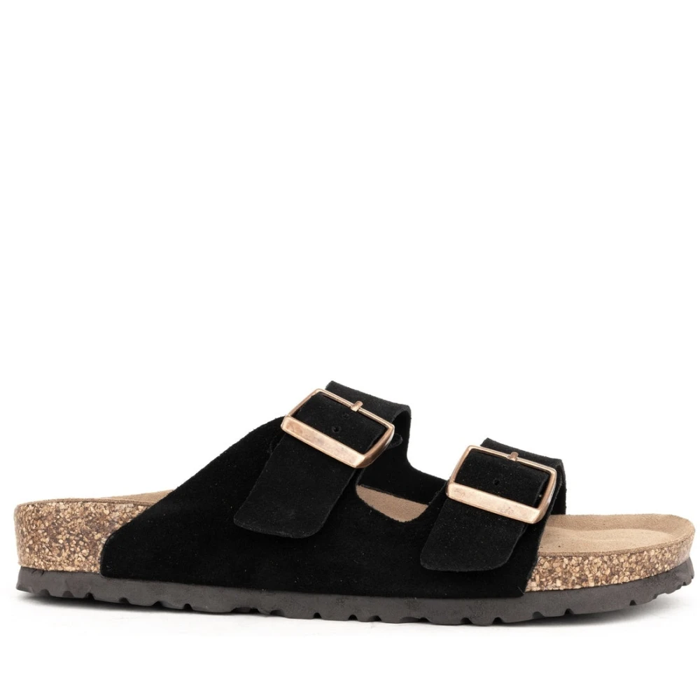 La Conte Men's Black Sliders, 9 Uk, Casual Open Slippers