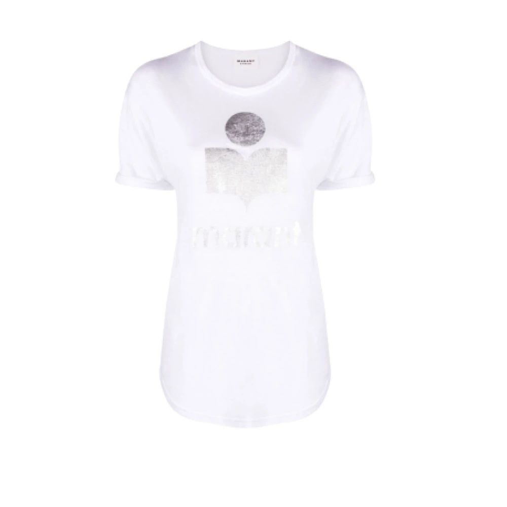 Isabel marant Linnen T-shirt met Logo White Dames