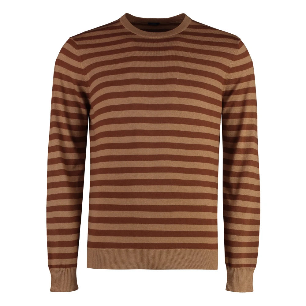 Malo Gestreepte Cashmere Trui Brown Heren