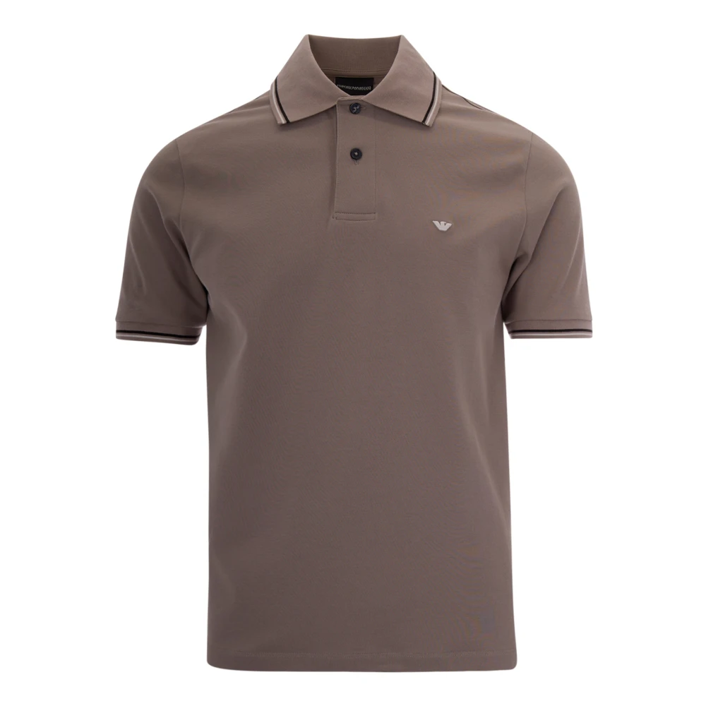 Emporio Armani Mannelijk Bruin Tops Heren, 2XL, Polo Shirt
