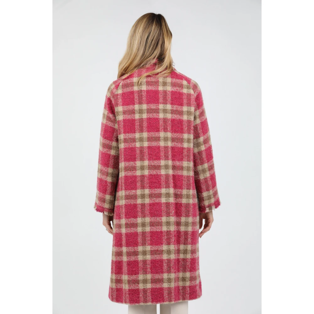 Rosso35 Geruite jas met knoopsluiting en opgestikte zakken Multicolor Dames