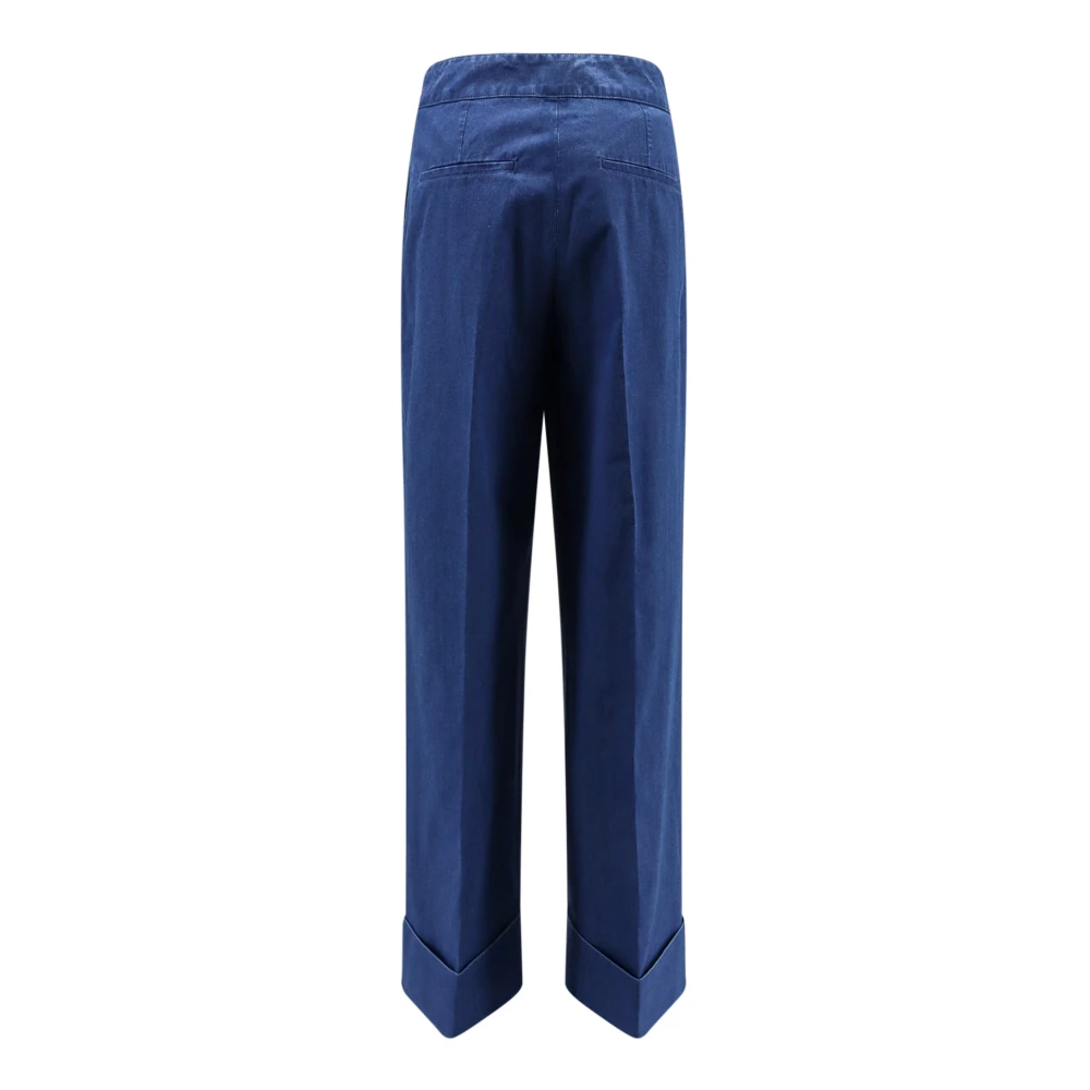 Valentino Wijde pasvorm bodemvouw jeans Blue Dames