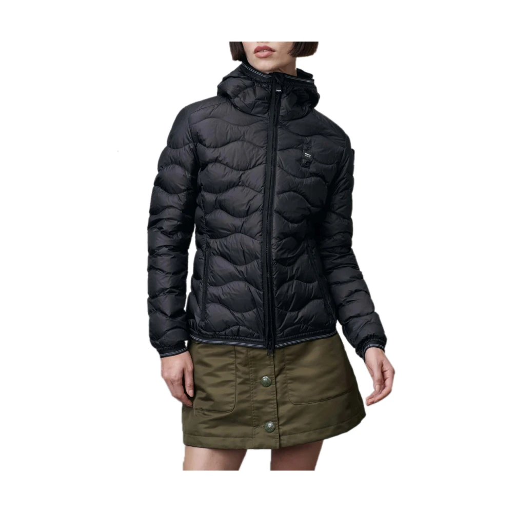 Blauer Multicolor Stijlvolle Jas voor Vrouwen Black Dames
