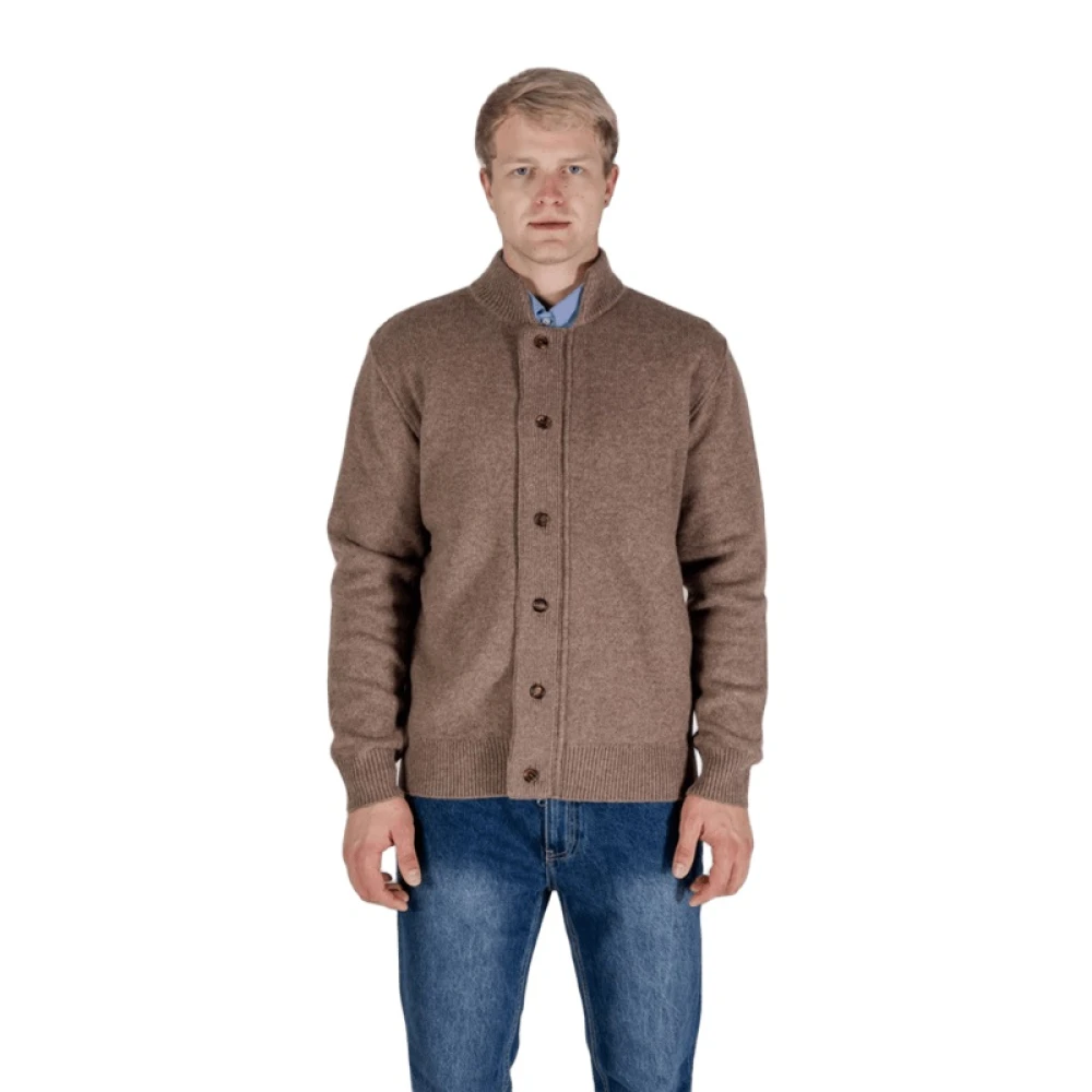 Aquascutum Wollen ritsvest met knopen Brown Heren