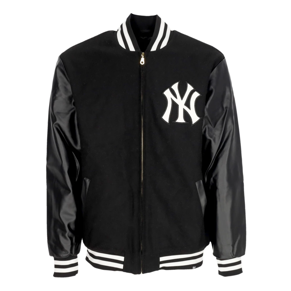 47 Brand Mannelijk Zwart Wool Zip Up Neyyan Bomber Jacket