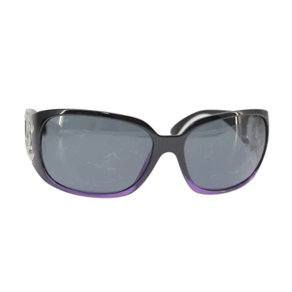 Chanel Vintage Pre-owned Plastic sunglasses Black Dames