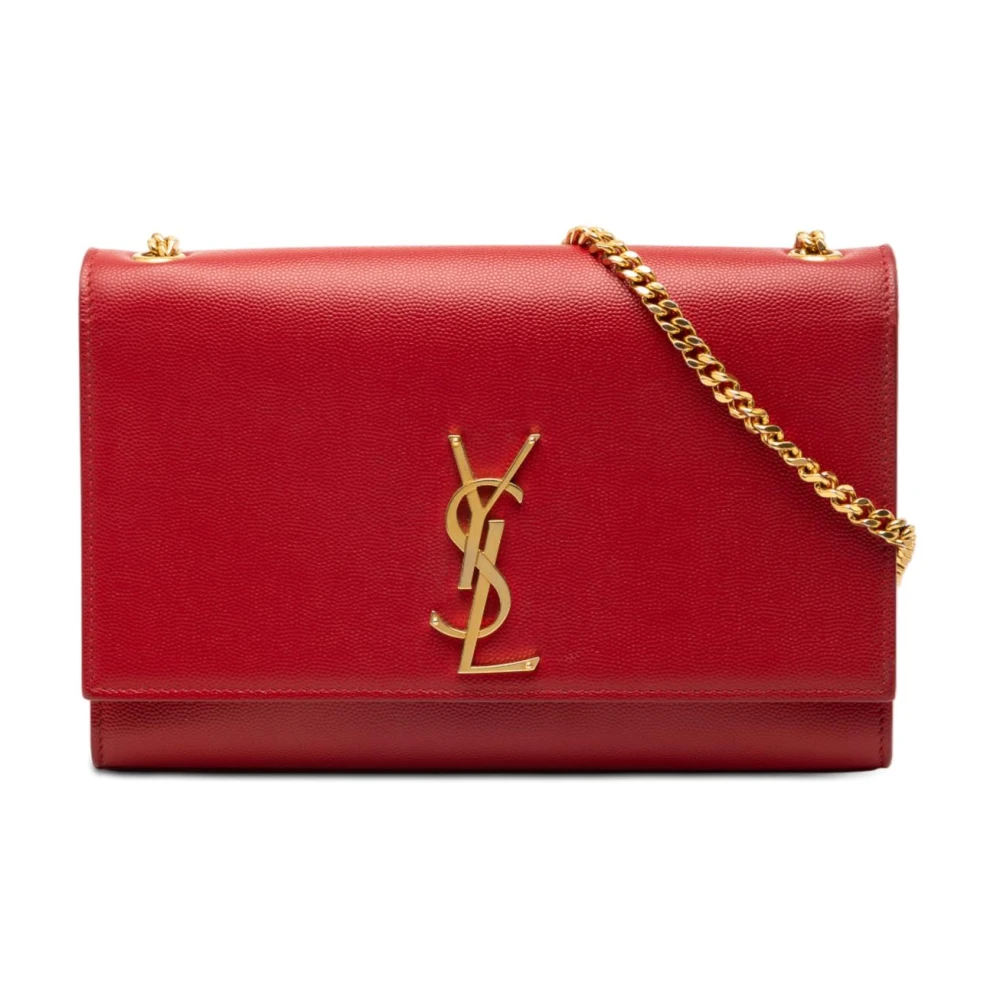 Saint Laurent Vintage Women's Red Pre-Owned Flap Chain Bag
