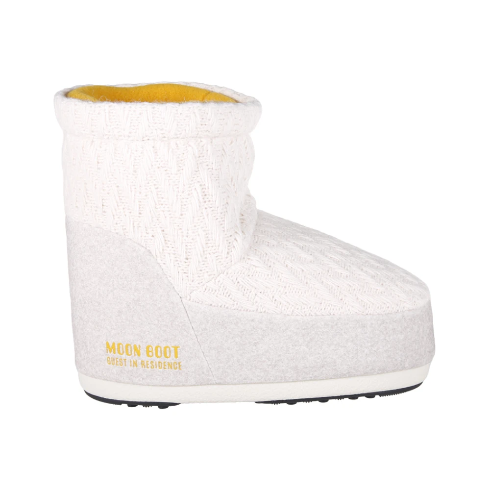 Moon Boot Women's White Winter Boots, 3 Uk, Icon Low No Lace Knit Boot