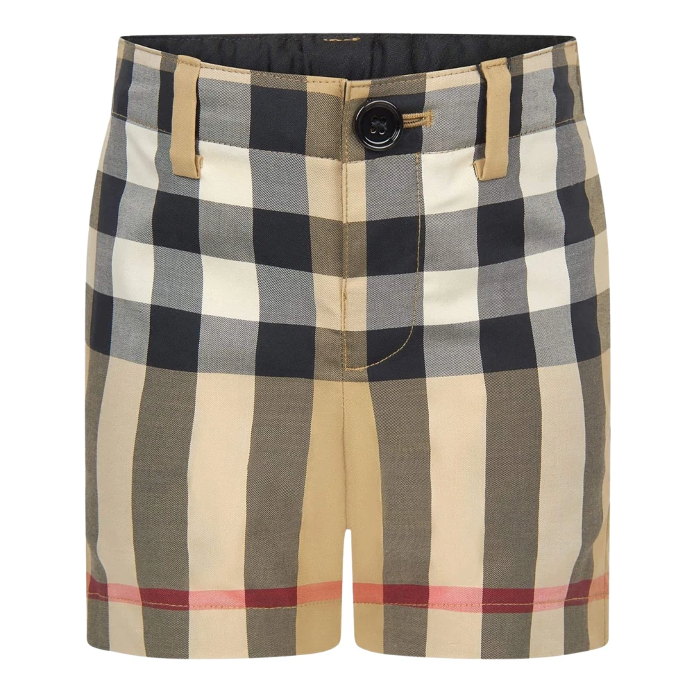 Burberry Beige Shorts, Male, 2 Y, Mini Royston Check Shorts