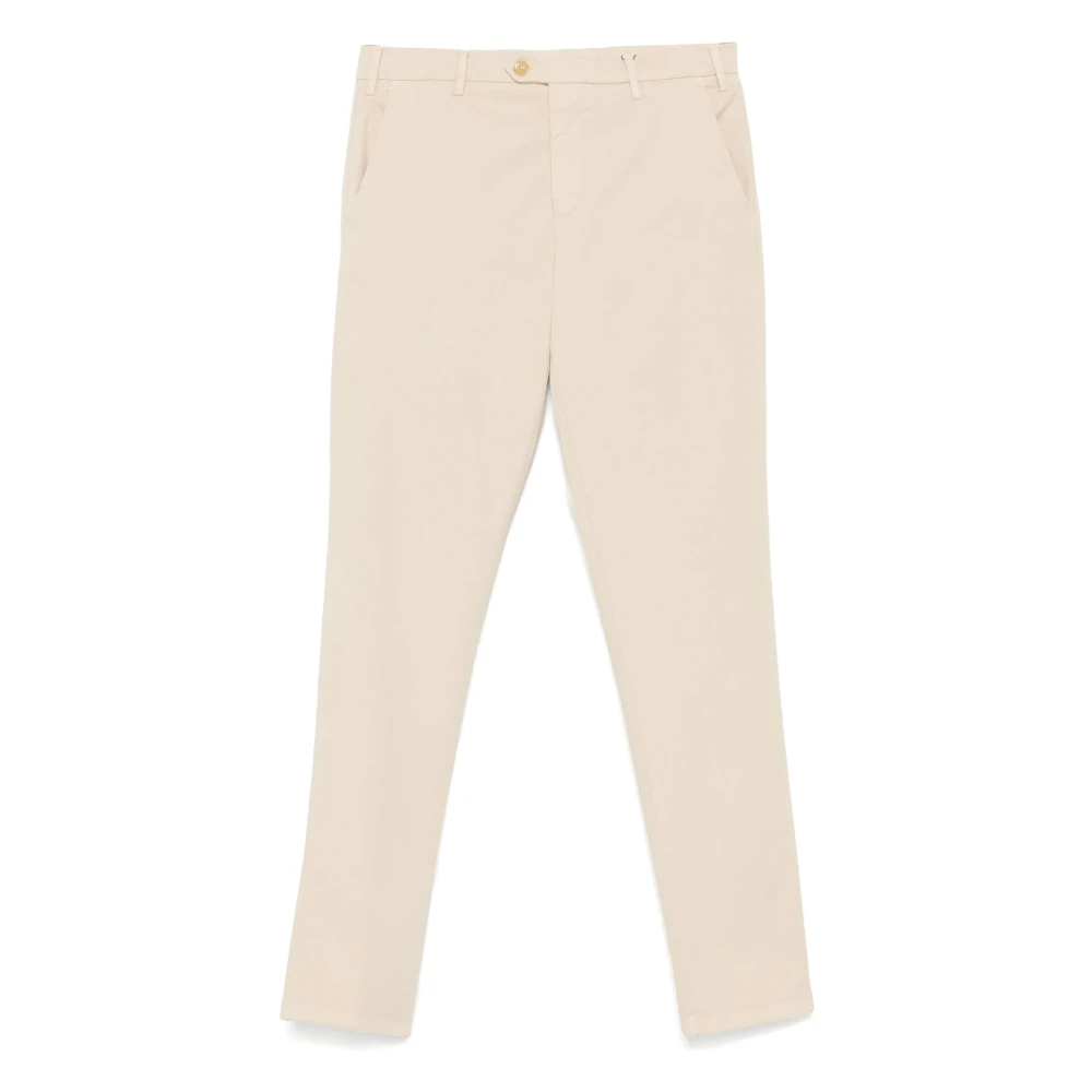 Canali Katoenen broek met zij- en achterzakken Beige Heren