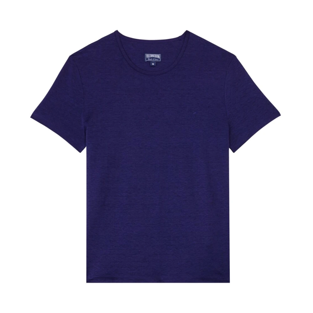 Vilebrequin Effens T-shirt in linnen jersey Unisex Blue Heren