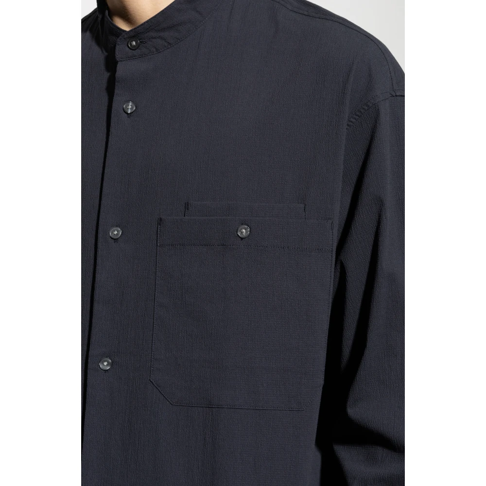 Emporio Armani Overhemd met opstaande kraag Blue Heren