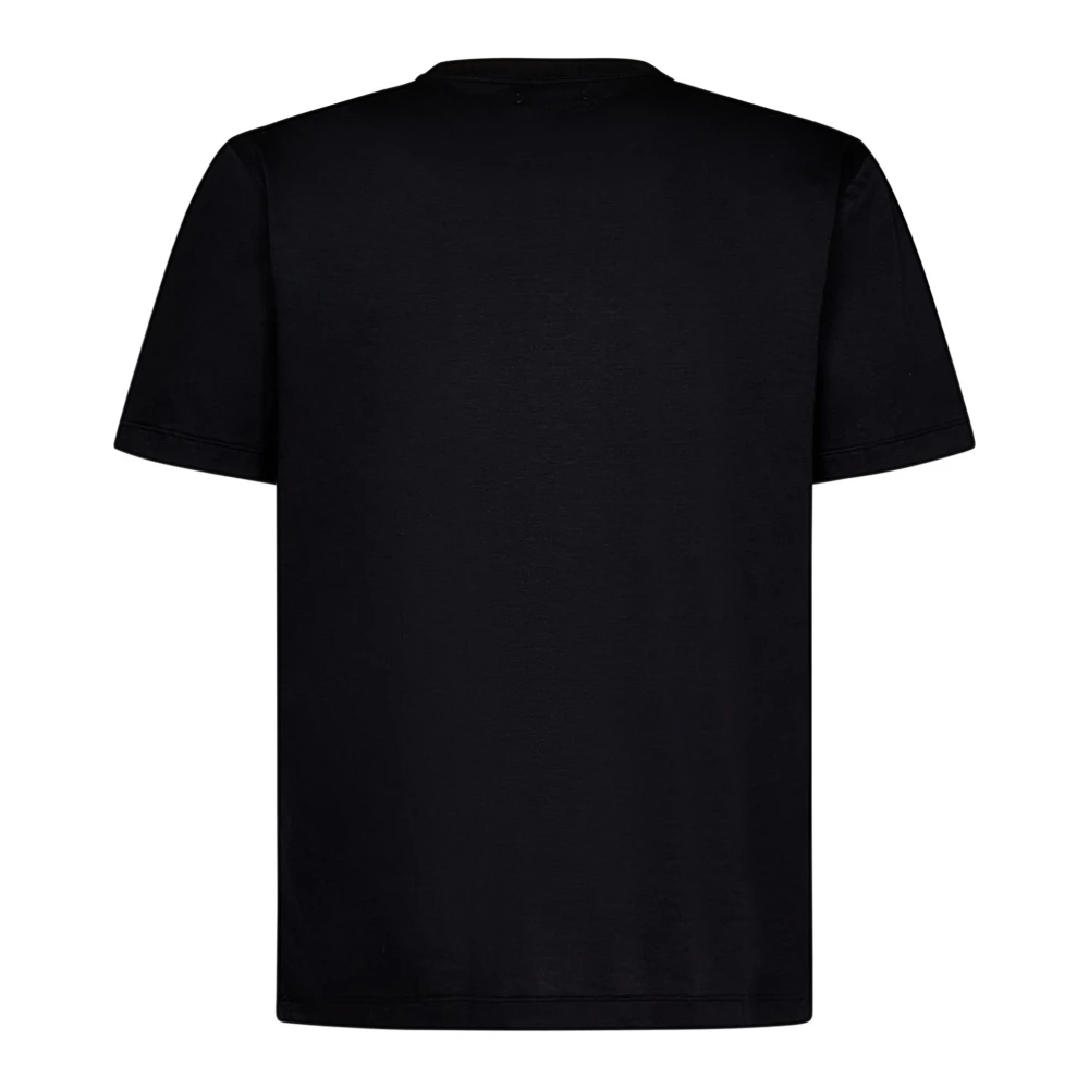 Kiton Zwarte Ribgebreide Crewneck T-shirts en Polos Black Heren