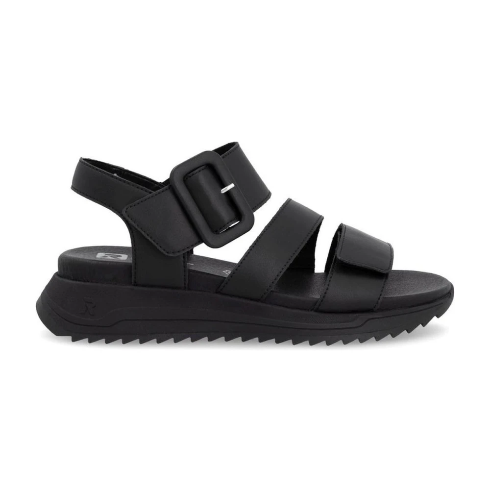 Rieker Black Riemchensandalen - Female - Wedges - 6 Uk - Shoes