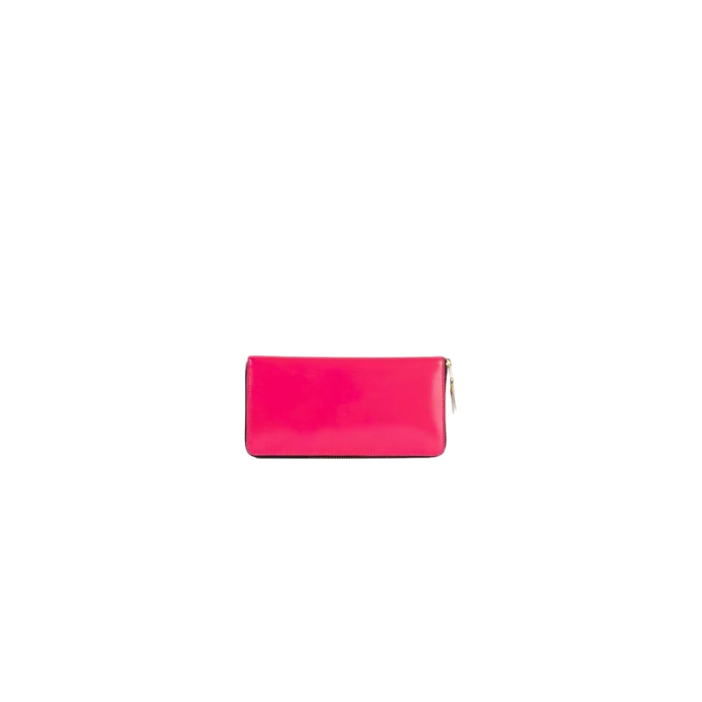 Comme des Garçons Neonroze Portemonnee met Multicolor Interieur Pink Dames