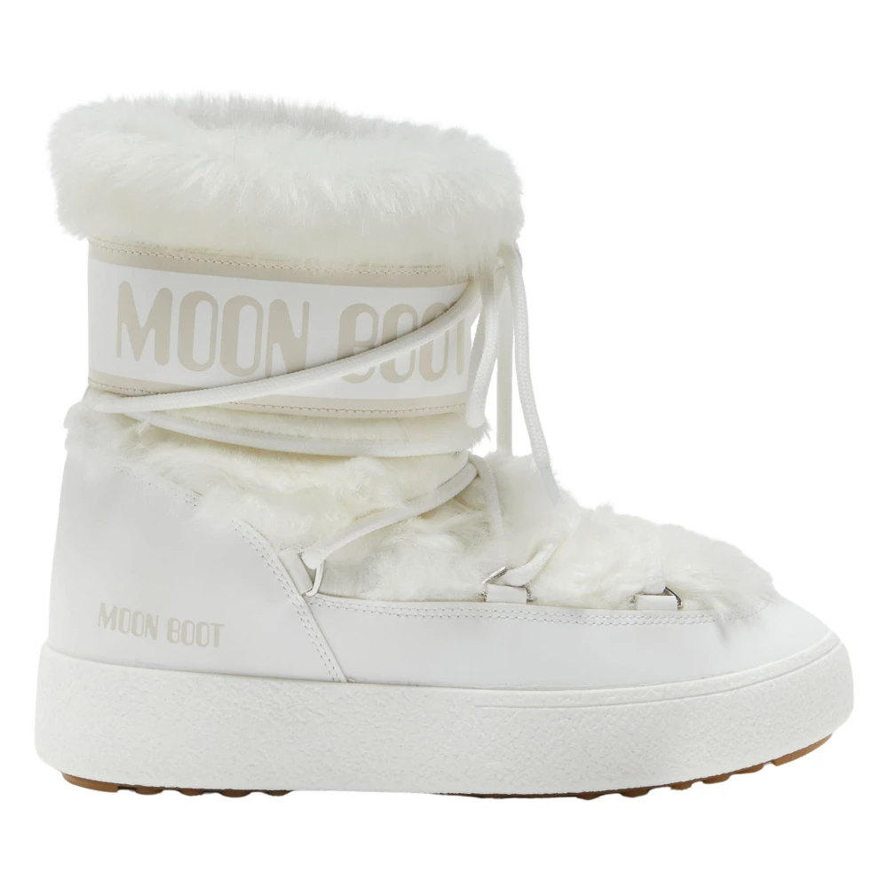 Moon Boot Girls White Kids Boots, 35 Eu, Ltrack Faux Fur Boots