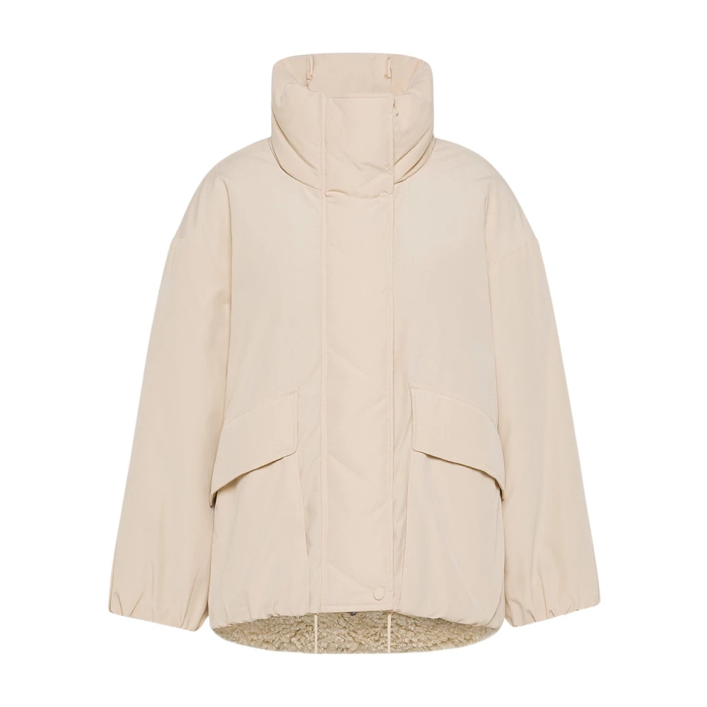 OOF Wear Omkeerbare Synthetisch Leren en Katoenen Jas Beige Dames