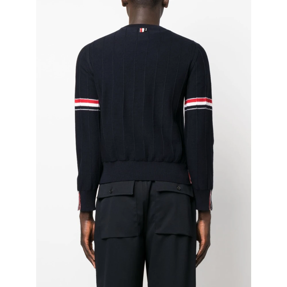 Thom Browne Blauwe RWB-Stripe Sweater Jumper Blue Heren