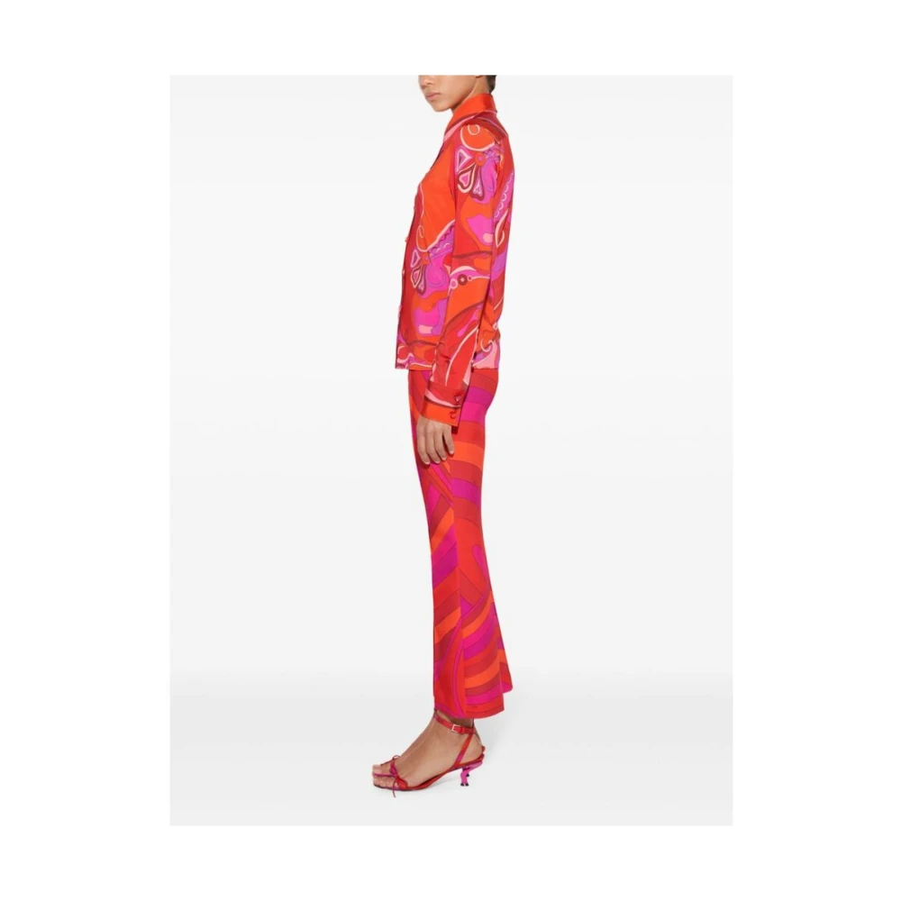 EMILIO PUCCI Grafische Print Knoopjurk Red Dames