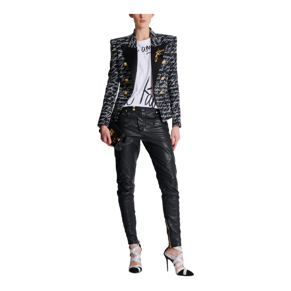 Balmain T-shirt met korte mouwen met 'Je t'aime' print White Dames