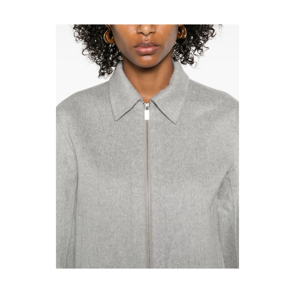 Theory Jas met ritssluiting en spread kraag Gray Dames