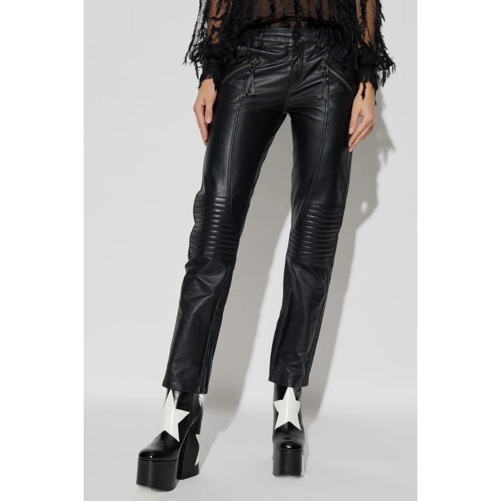 Munthe Leren broek Black Dames