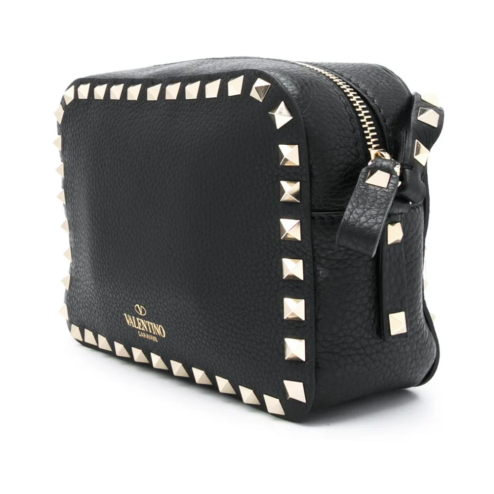 Valentino Garavani Studded Zwarte Leren Crossbody Tas Black Dames