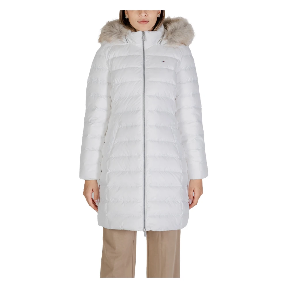 Tommy Jeans Witte Rits Hoodie Jas White Dames