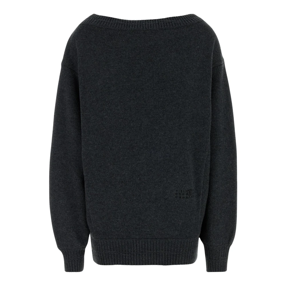 Mm6 Maison Margiela , Knitted Dresses, Female, Gray, S, Mini Dress - Image 3
