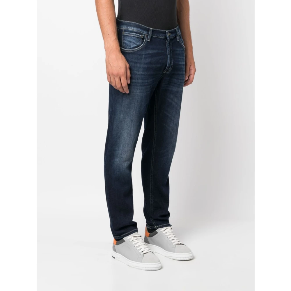 Dondup Indigo Blauwe Straight-Leg Jeans Blue Heren