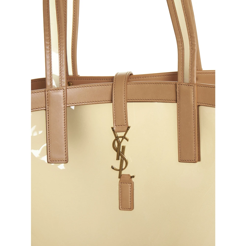 Saint Laurent Panier Medium Tas Beige Dames