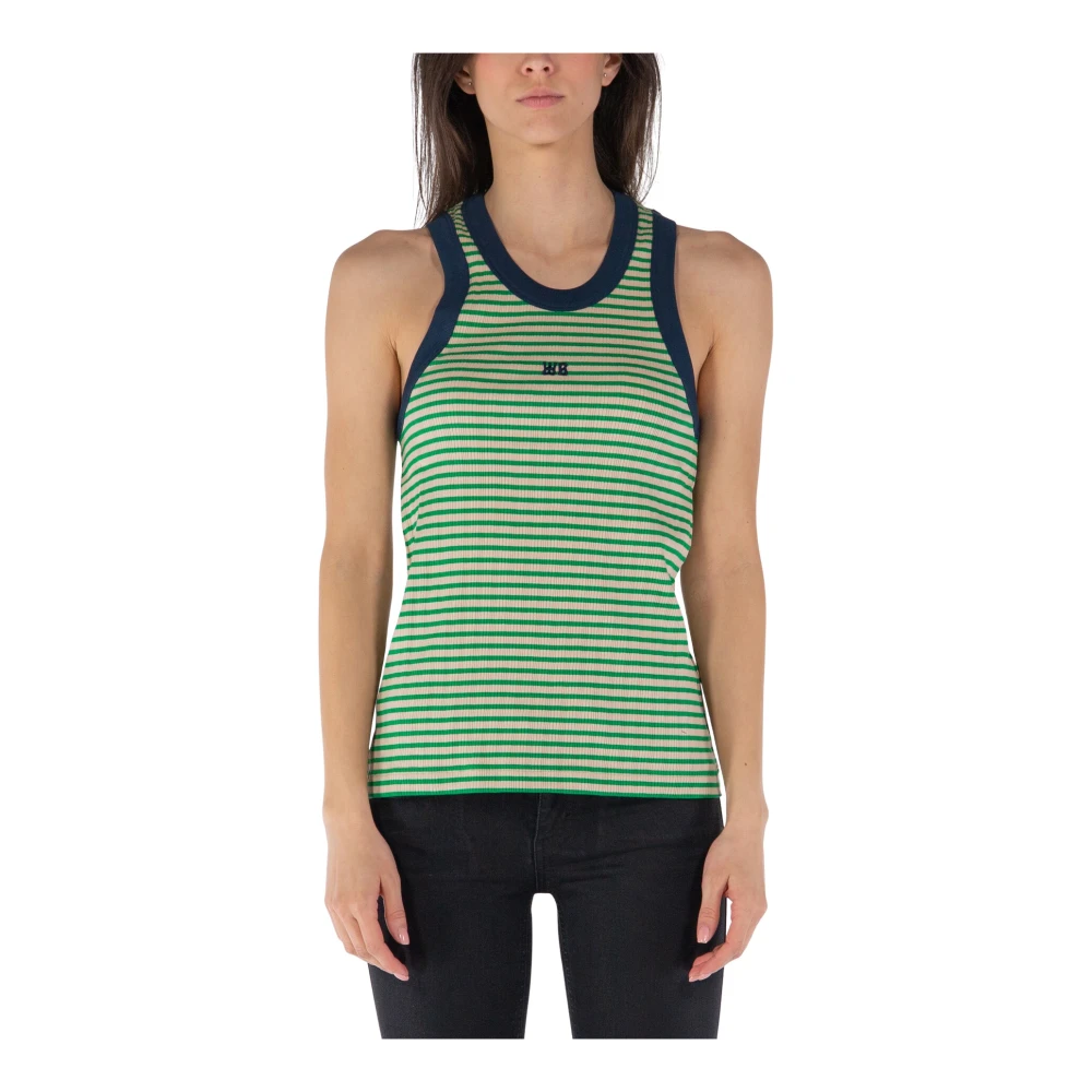 Wales Bonner Women's Green Sleeveless Tops, M, Sonic Tank Top