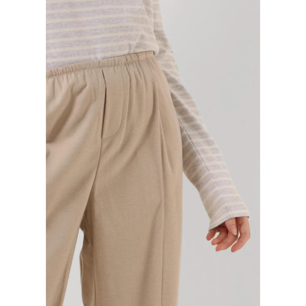 Penn&Ink N.Y Elegante Zandkleurige Broek Beige Dames