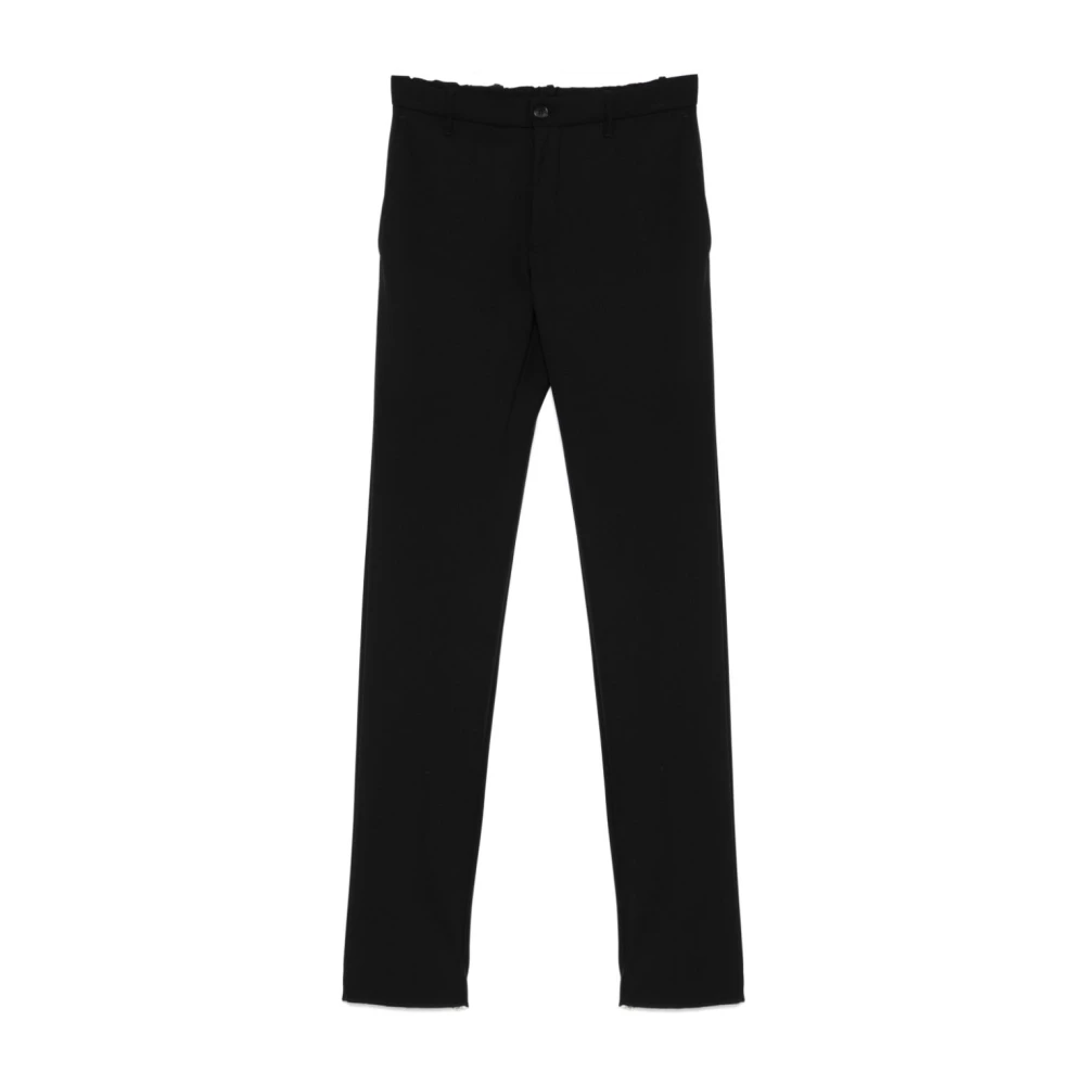 Incotex Gestructureerde Zwarte Slim Fit Broek Black Heren