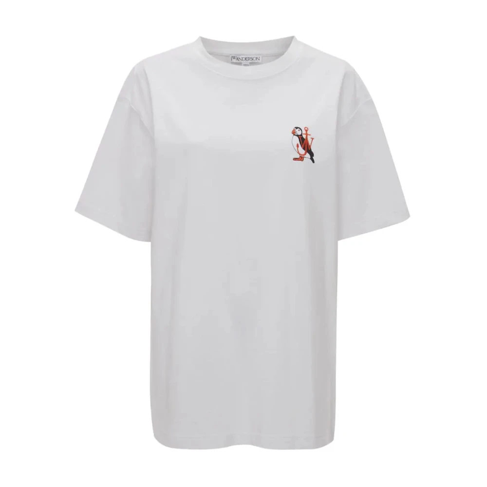 JW Anderson Geborduurd Katoenen T-shirt White Dames