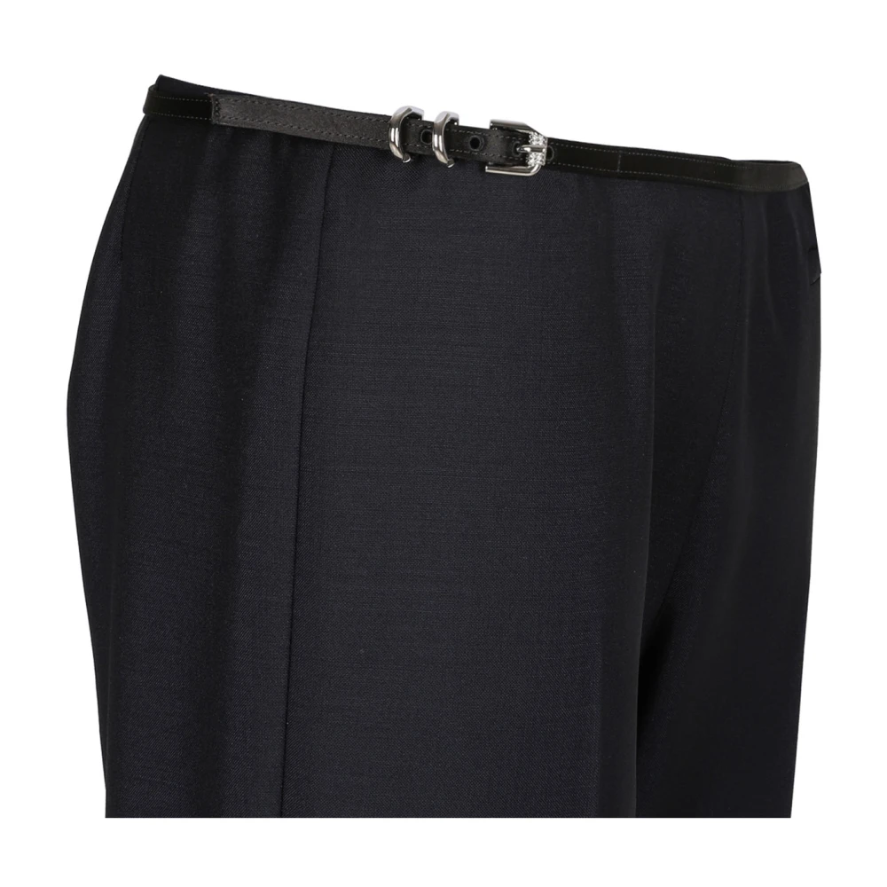 Givenchy Zwarte Flare Broek Wol Mohair Blue Dames