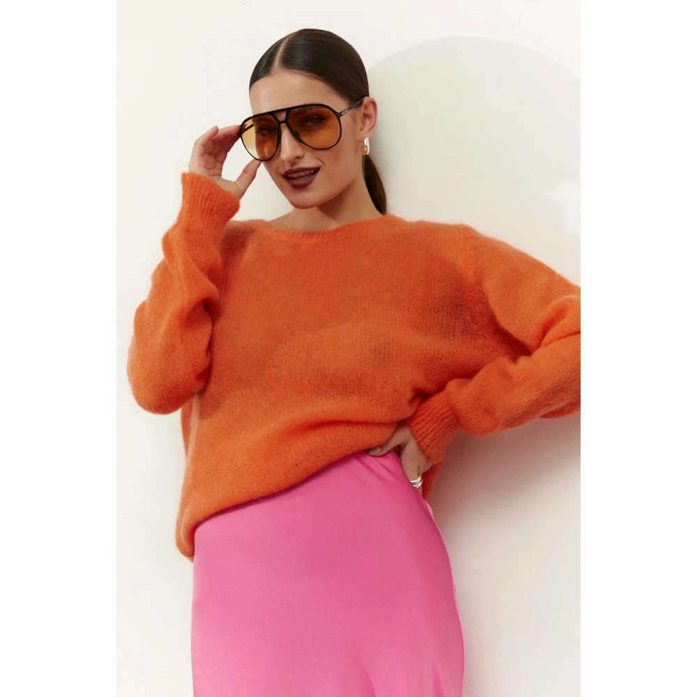 American Dreams Zachte Gebreide Trui in Burnt Orange Dames