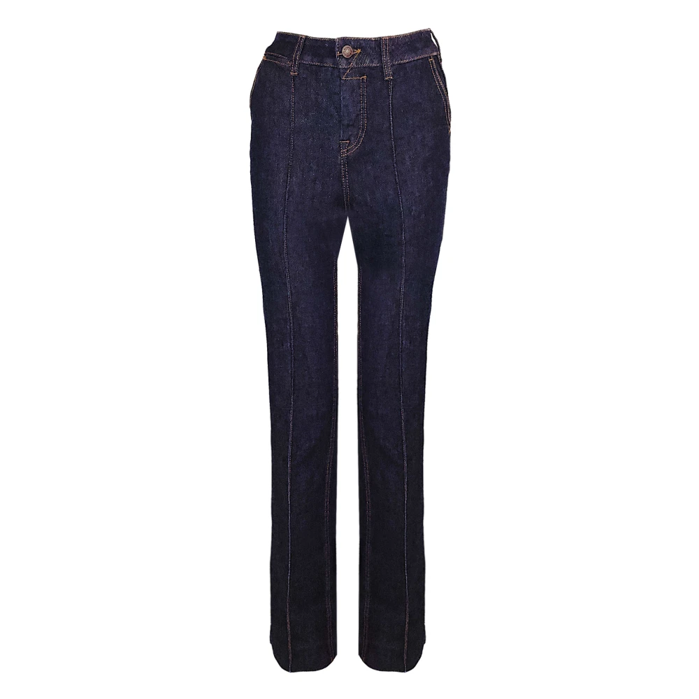 Zimmermann Contrast-Stitch Flared-Leg Denim Jeans and Blue Dames